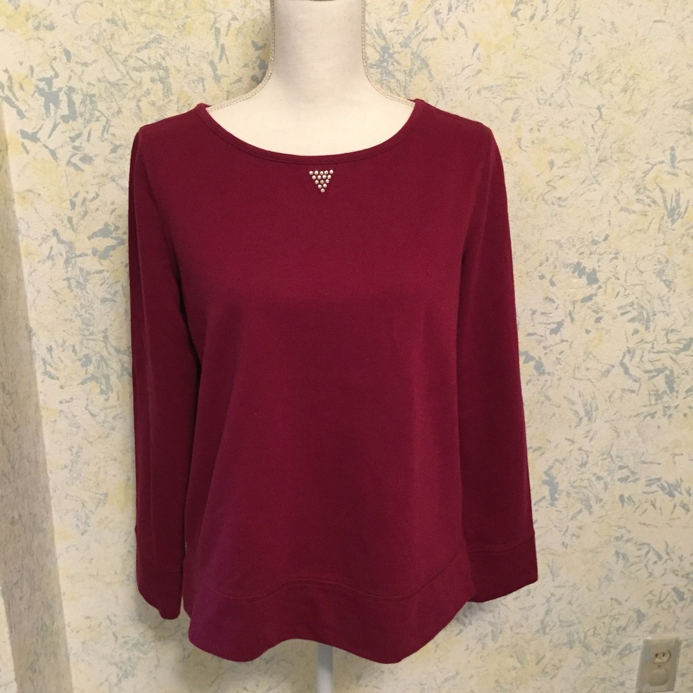 Kim Rogers Size Small Maroon L.S. Tee